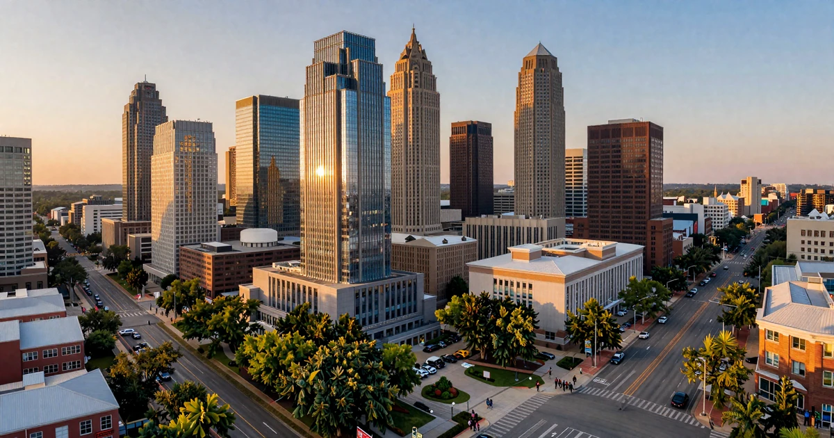 Atlanta Buckhead skyline at golden hour