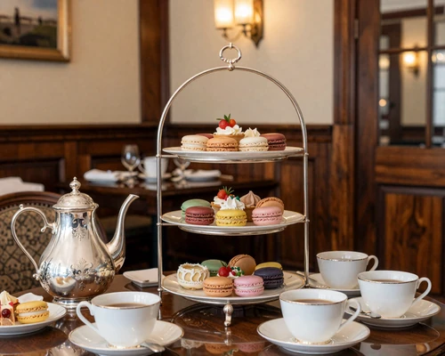 Afternoon tea setup at a historic Boston luxury hotel