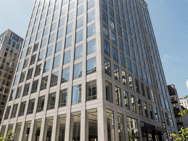 Modern office building exterior in Manhattan, New York