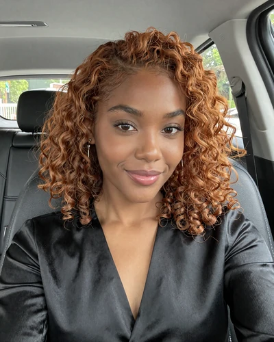 Aria, 23, from Phoenix in a luxury SUV interior